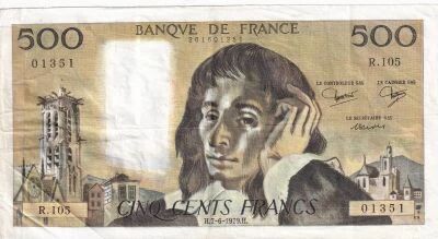 Frankreich 500 Francs Pascal - 7-6-1979 - R.105