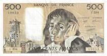 Frankreich 500 Francs Pascal - St Jacques Tower - 02-02-1989 - Serial U.294