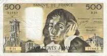 Frankreich 500 Francs Pascal - St Jacques Tower - 05-08-1971 - Serial B.24 - F