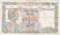 Frankreich 500 Francs Pax with wreath - 16-05-1940 - Serial T.280