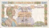 Frankreich 500 Francs Pax with wreath - 18-12-1941 Serial T.4156