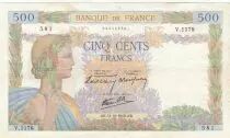 Frankreich 500 Francs Pax with wreath - 31-10-1940 - Serial V.1178