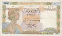 Frankreich 500 Francs Peace - 18-12-1941 - Serial E.4196