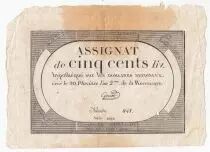 Frankreich 500 Livres 20 Pluviose An II (8.2.1794) - Sign. Goust