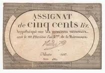 Frankreich 500 Livres 20 Pluviose An II (8.2.1794) - Sign. Nadal