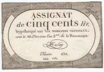 Frankreich 500 Livres 20 Pluviose An II (8.2.1794) - Sign. Say