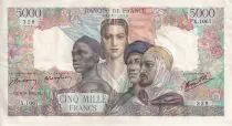 Frankreich 5000 Francs - Empire - 06-09-1945 - Serial X.1067 - P.103