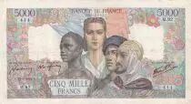 Frankreich 5000 Francs - France and colonies - 13-08-1942 - Serial M.92