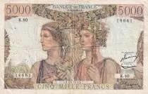 Frankreich 5000 Francs - Sea and Countryside - 02-01-1953 - Serial X.120 - P.131