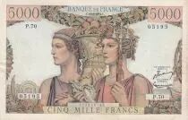 Frankreich 5000 Francs - Sea and Countryside - 02-01-1953 - Serial X.120 - P.131