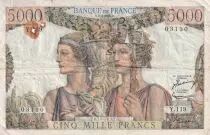 Frankreich 5000 Francs - Sea and Countryside - 02-01-1953 - Serial Y.119 - P.131