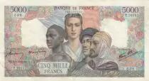 Frankreich 5000 Francs France and colonies - 06-09-1945 Serial T.1011 - XF