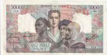 Frankreich 5000 Francs France and colonies - 07-06-1945 Serial V.680 - AVF