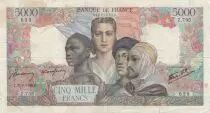 Frankreich 5000 Francs France and colonies - 22-06-1945 Serial Z.735 - aFine