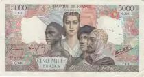 Frankreich 5000 Francs France and colonies - 26-07-1945 Serial O.691 - Fine