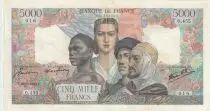 Frankreich 5000 Francs France and colonies - 29-03-1945 Serial O.455 - VF - P.103