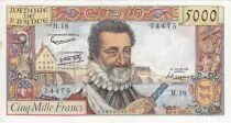 Frankreich 5000 Francs Henri IV - 06-06-1957 Serial H.16