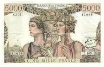 Frankreich 5000 Francs Sea and Countryside - 02-10-1952 - Serial C.105 - F.48.06