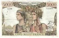 Frankreich 5000 Francs Sea and Countryside - 03-12-1953 - Serial C.144 - F.48.10