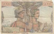Frankreich 5000 Francs Sea and Countryside - 07-02-1952 - Serial R.89