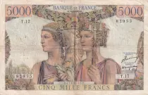Frankreich 5000 Francs Sea and Countryside - 10-03-1949 - Serial T.17 - F.48.01