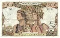 Frankreich 5000 Francs Sea and Countryside - 10-03-1949 - Serial U.18 - F.48.01