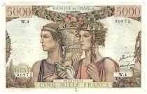 Frankreich 5000 Francs Sea and Countryside - 10-03-1949 - Serial W.4 - F.48.01