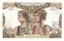 Frankreich 5000 Francs Sea and Countryside - 16-08-1951 - Serial B.65 - F.48.05