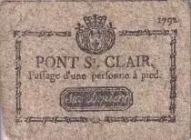 Frankreich 6 Deniers - Rh�ne - Pont-Saint-Clair - Passage d\'une personne � pied - 1792 - Kol.69.39