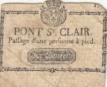 Frankreich 6 Deniers - Rh�ne - Pont-Saint-Clair - Passing a person on foot - 1792 - Kol.69.39