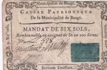 Frankreich 6 Sols - Maine et loire - Caisse Patriotique de Baug&eacute; - 08-06-1792