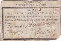 Frankreich 6 Sols - Maine et loire - District de Saumur - 30-12-1791