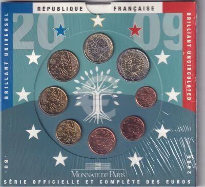 Frankreich BU Set - 1 cent to 2 euros - 2009