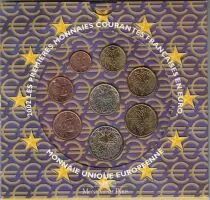 Frankreich BU Set 8 coins - 2002 in Euros - Open and used