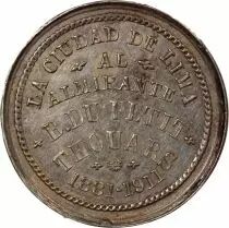 Frankreich City of Lima, Franc-Maconnerie - Silver Token - 1911