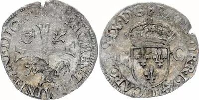 Frankreich Douzain aux 2 C - Charles IX - 1574 D Lyon