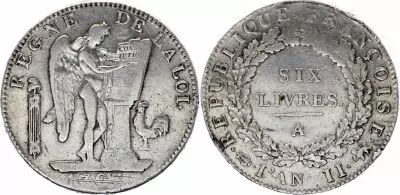 Frankreich Ecu de 6 Livres - Convention -  1793 A