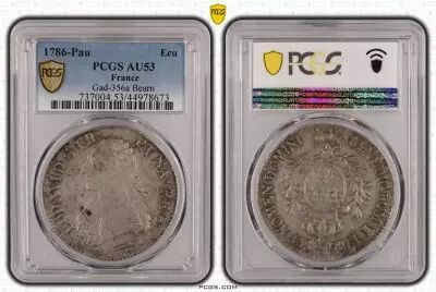 Frankreich Ecu Louis XVI with sprays -1786 Pau