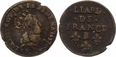 Frankreich Liard de France with juvenile bust - B Acquigny