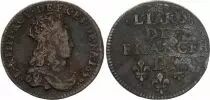 Frankreich Liard from France Juvenile bust - Louis XIV - 1655 D Lyon