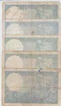 Frankreich LOT 5 x10 Francs Minerva - 1940 - various issuing date - G to VG