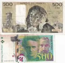Frankreich Lot 500 Francs - Pierre and Marie Curie & Pascal - VF