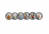 Frankreich Lot of 6 x 10 Euro Colorized Silver Coins BE 2025 - Disney Classics