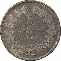 Frankreich Louis Philip I - 5 Silver Francs, Domard, Raised Edge - 1840 A Paris