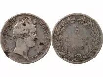 Frankreich Louis Philippe I - 5 Silver Francs, Without I, Hollowed Edge - 1830 A Paris