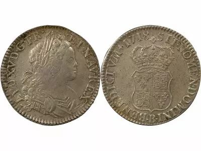 Frankreich Louis XV - Ecu Argent, de Navarre - 1718 B Rouen