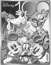 Frankreich Mint  Mickey and friends - 100 years of Disney - Rectangle coin - 10 Euros Silver BE 2023 (MDP)