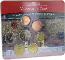Frankreich Mint 70th anniversary of the Appeal of 18 June - Miniset BU 2010 - Red