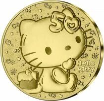 Frankreich Mint Hello Kitty - Birthday - 5 Euros GOLD Proof 2024