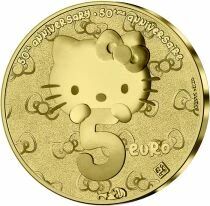 Frankreich Mint Hello Kitty - Birthday - 5 Euros GOLD Proof 2024